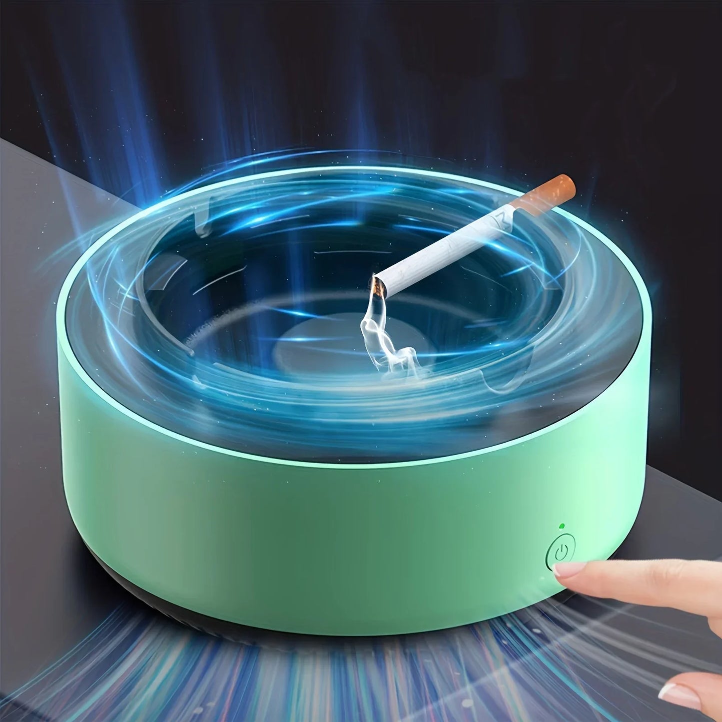 Smart Air Purifier Ashtray - Eliminates Second-Hand Smoke and Odor Instantly - Rechargeable Battery Operated