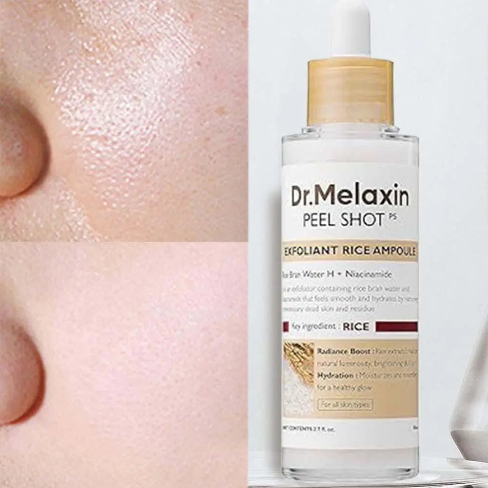 Dr. Melaxin Rice Peel Shot Essence – Dual White & Black Rice Formula  Exfoliating, Brightening & Hydrating Care