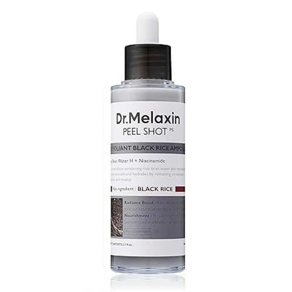 Dr. Melaxin Rice Peel Shot Essence – Dual White & Black Rice Formula  Exfoliating, Brightening & Hydrating Care