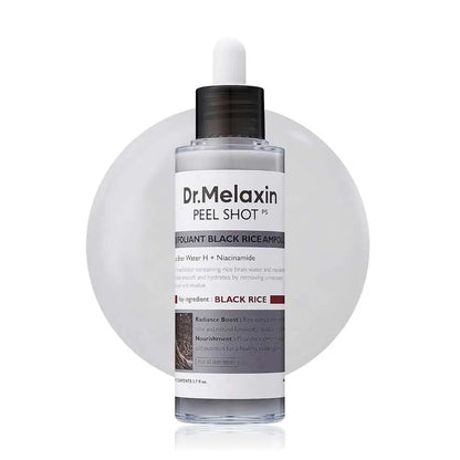 Dr. Melaxin Rice Peel Shot Essence – Dual White & Black Rice Formula  Exfoliating, Brightening & Hydrating Care