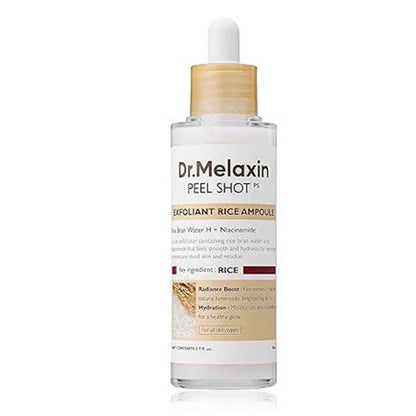 Dr. Melaxin Rice Peel Shot Essence – Dual White & Black Rice Formula  Exfoliating, Brightening & Hydrating Care